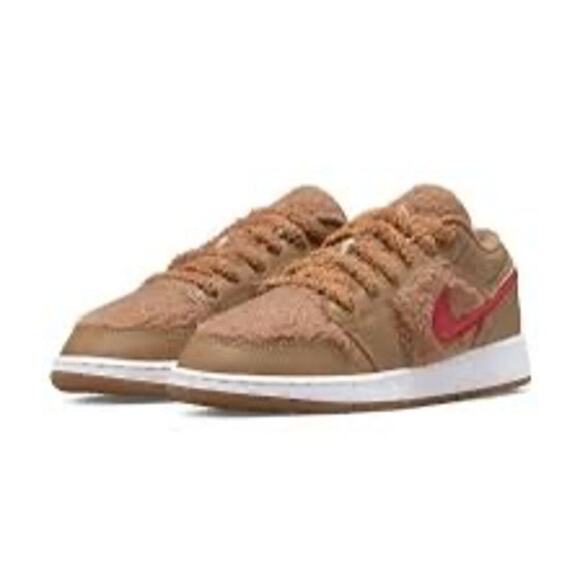Jordan 1 Low Utility Teddy Bear Youth Shoes Multicolor Swoosh Size 9 GS | RARE! - Picture 1 of 16